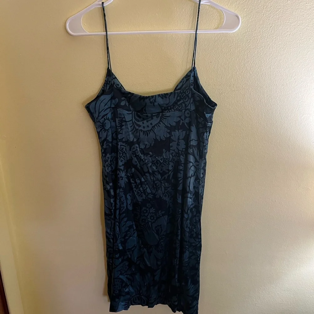 Nicole Miller Women’s Blue Black Floral Spaghetti Strap Dress Size 8